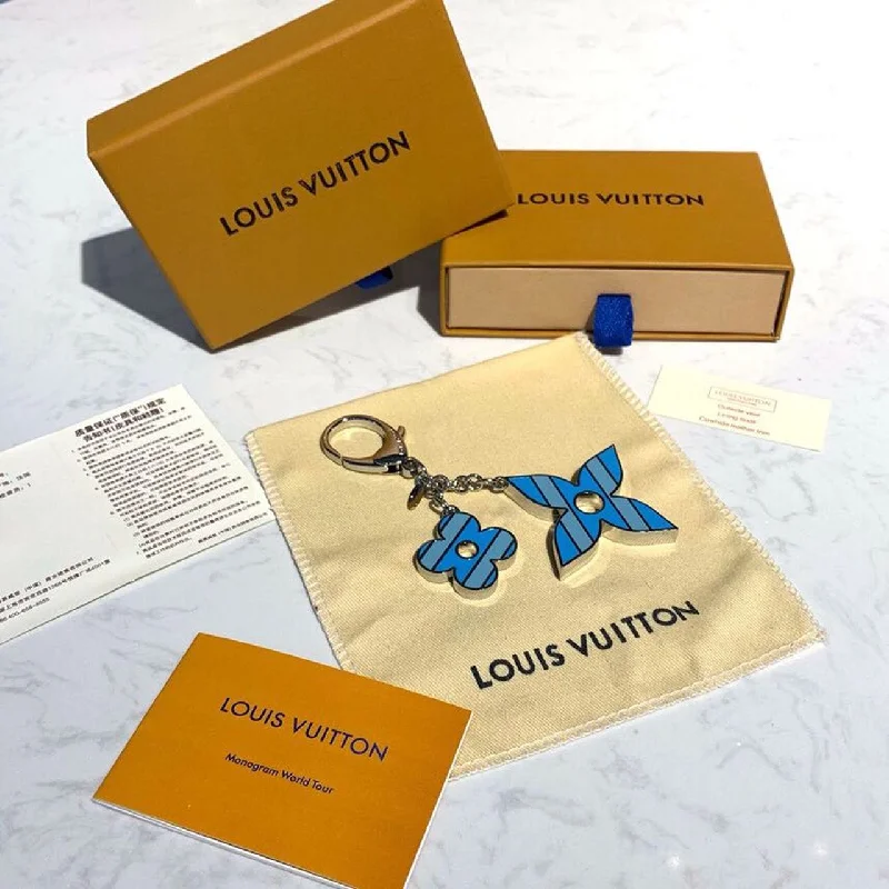 Louis Vuitton Bag Charm and Key Holder Spring/Summer Collection. Light Blue/Dark Blue