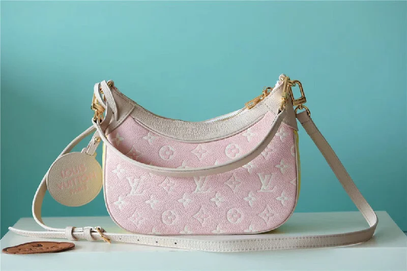 Louis Vuitton Bagatelle BB Monogram Empreinte Beige / Pink / Yellow For Women. Women-s Handbags. Shoulder And Crossbody Bags 22cm/8.7in LV M46113