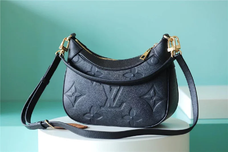 Louis Vuitton Bagatelle Monogram Empreinte Black For Women. Women-s Handbags. Shoulder And Crossbody Bags 22cm/8.7in LV M46002