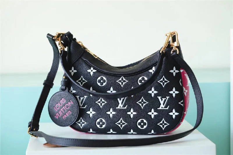 Louis Vuitton Bagatelle Monogram Empreinte Black / White / Pink For Women. Women-s Handbags. Shoulder And Crossbody Bags 22cm/8.7in LV M46091