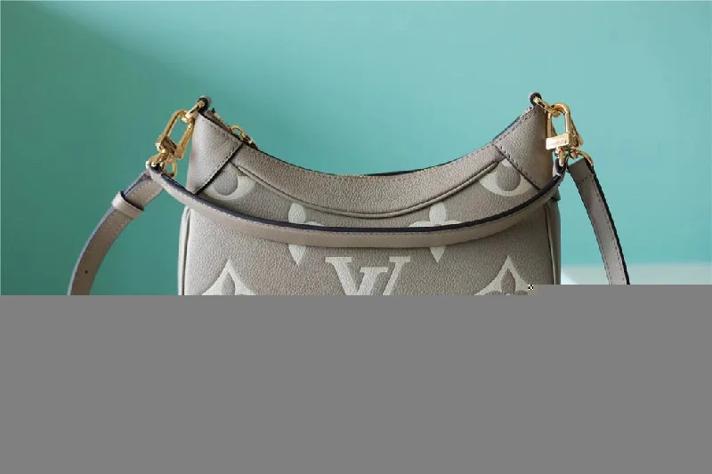 Louis Vuitton Bagatelle Monogram Empreinte Tourterelle Gray / Creme Beige For Women. Women-s Handbags. Shoulder And Crossbody Bags 22cm/8.7in LV M46112