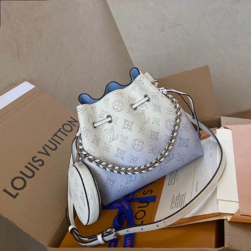 Louis Vuitton Bella Bucket Bag Light Blue For Women. Women-s Handbags. Shoulder And Crossbody Bags 7.5in/19cm LV M57856