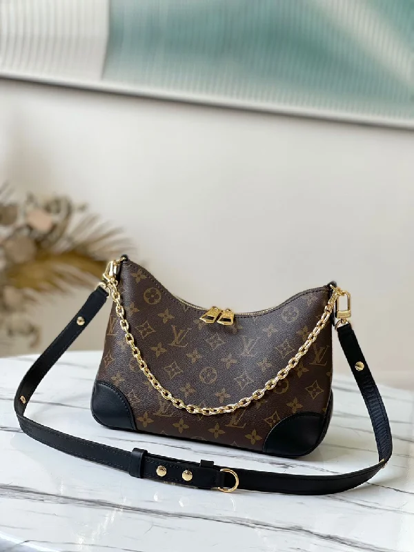 Louis Vuitton Boulogne Monogram Canvas Black For Women. Women-s Handbags. Shoulder Bags 11.4in/29cm LV M45831