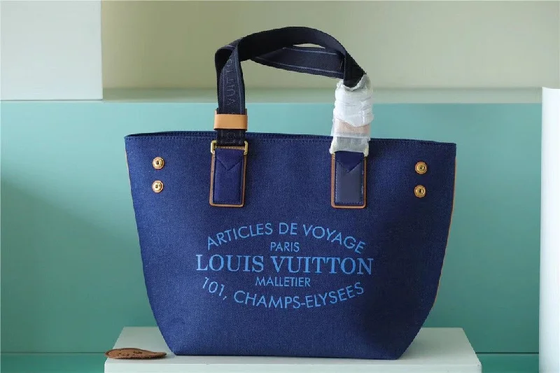 Louis Vuitton Cabas PM Plan Soleil Denim Canvas Blue For Women. Women-s Handbags 11.8in/30cm LV M94144