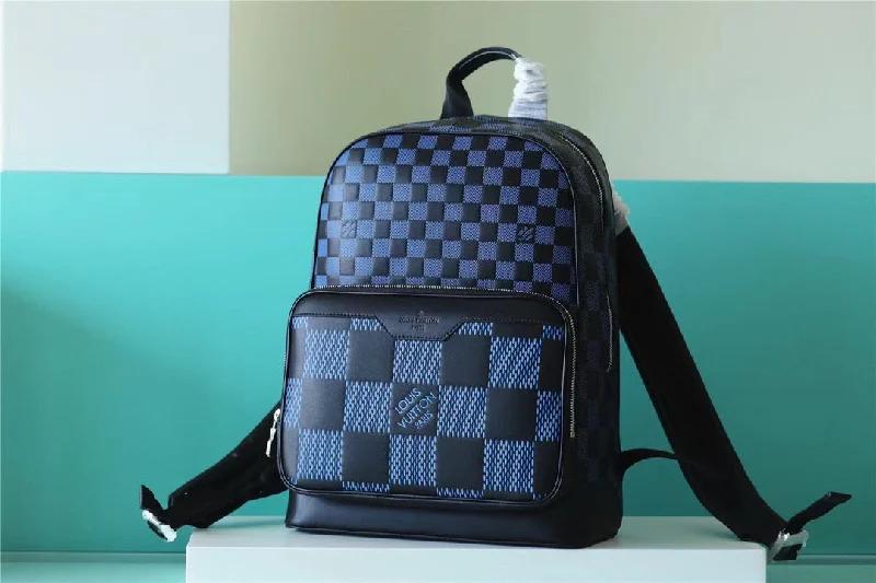 Louis Vuitton Campus Backpack Damier Infini 3D Navy Blue / Black For Men. Men-s Bags 39cm LV N50021