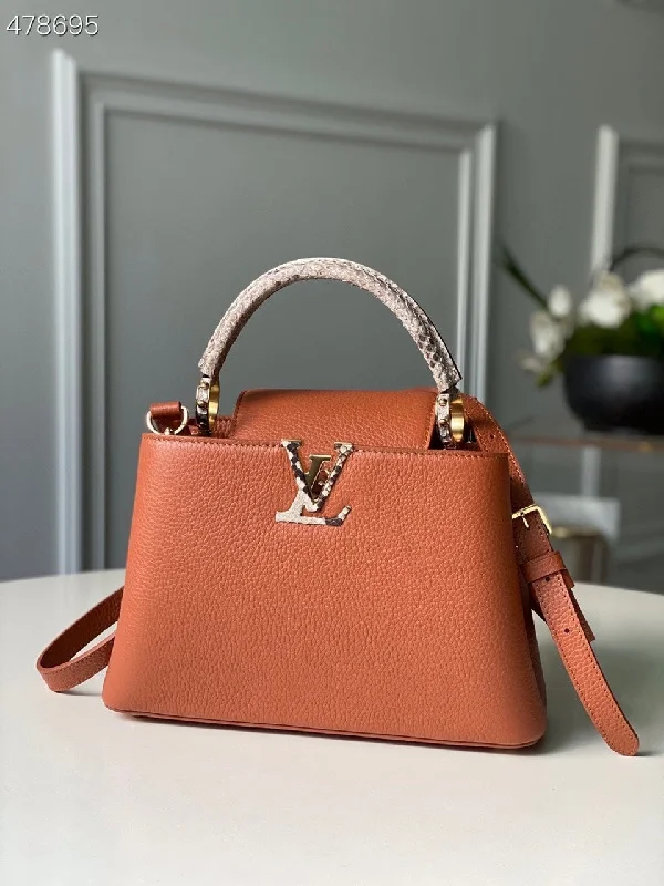 Louis Vuitton Capucines BB Taurillon And Python Brown For Women. Women-s Handbags. Shoulder And Crossbody Bags 10.4in/27cm LV N97980