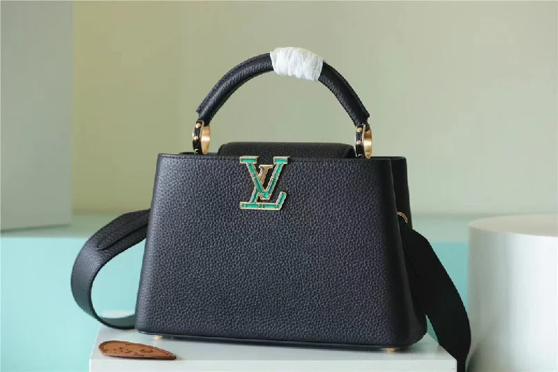 Louis Vuitton Capucines BB Taurillon Black For Women. Women-s Handbags. Shoulder And Crossbody Bags 26cm/10.6in LV