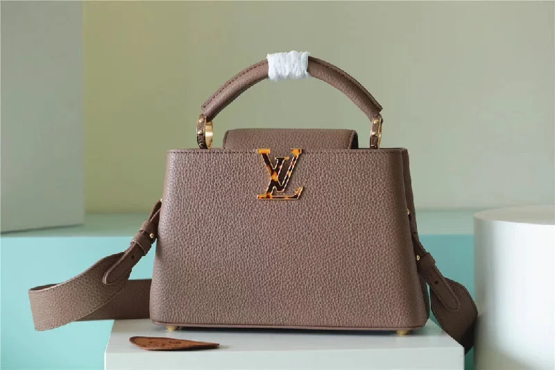 Louis Vuitton Capucines BB Taurillon Light Brown For Women. Women-s Handbags. Shoulder And Crossbody Bags 26cm/10.6in LV