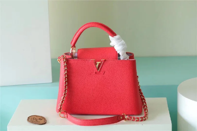 Louis Vuitton Capucines BB Taurillon Red For Women. Women-s Bags. Shoulder And Crossbody Bags 10.6in/27cm LV