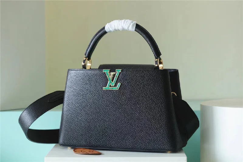 Louis Vuitton Capucines MM Taurillon Black For Women. Women-s Handbags. Shoulder And Crossbody Bags 31.5cm/12.4in LV