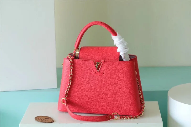 Louis Vuitton Capucines MM Taurillon Red For Women. Women-s Bags. Shoulder And Crossbody Bags 12.4in/31.5cm LV