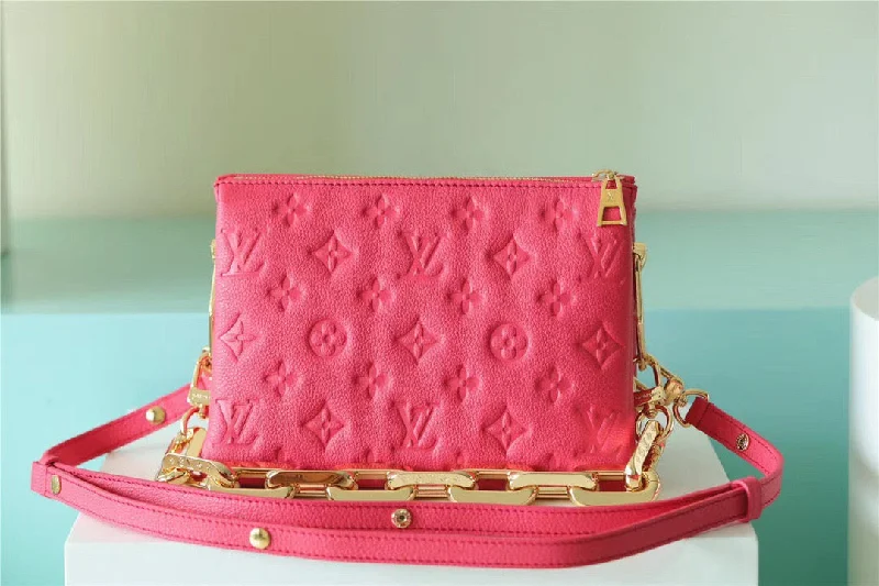 Louis Vuitton Coussin BB Grain Fluo Pink For Women. Women-s Bags. Shoulder And Crossbody Bags 8.3in/21cm LV M20750