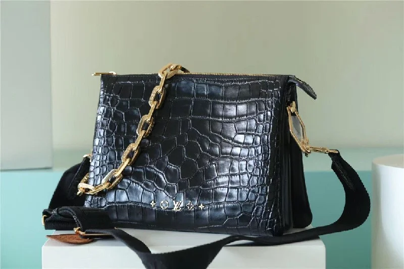 Louis Vuitton Coussin PM High Shiny Alligator Black For Women. Women-s Handbags. Shoulder And Crossbody Bags 10.2n/26cm LV