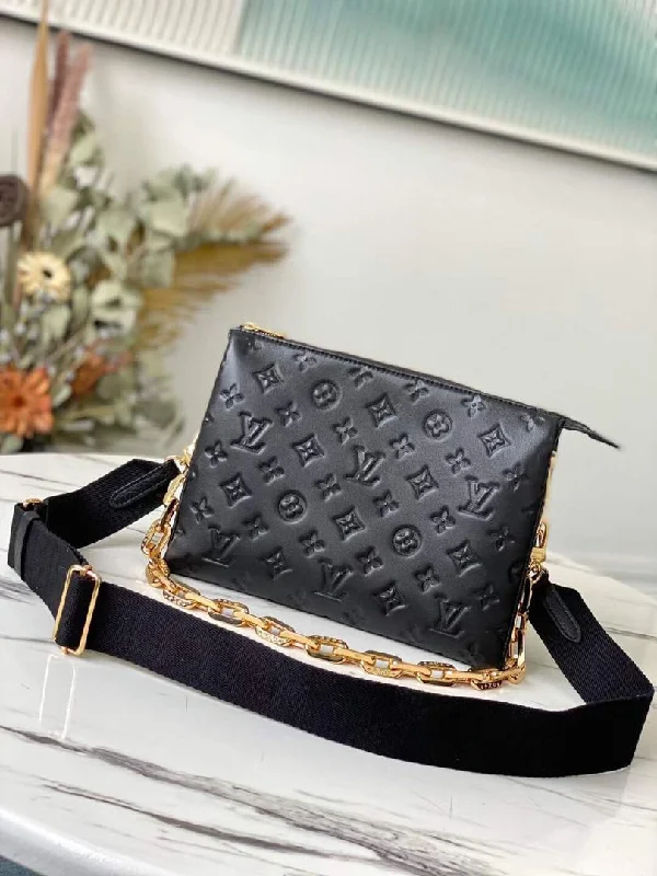 Louis Vuitton Coussin PM Monogram Embossed Puffy Black For Women. Women-s Handbags. Shoulder And Crossbody Bags 10.2in/26cm LV M57790