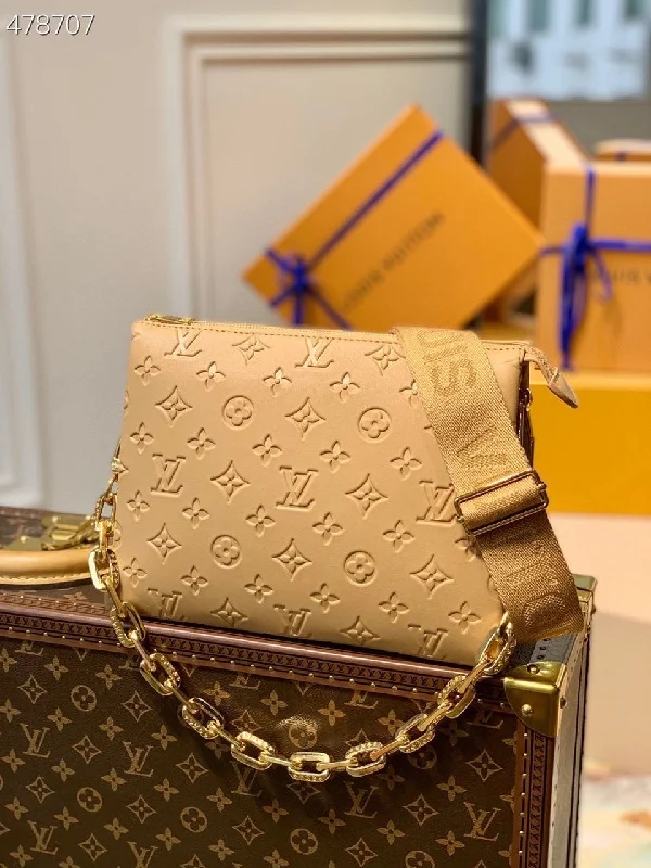 Louis Vuitton Coussin PM Monogram Embossed Puffy Cream For Women. Women-s Handbags. Shoulder And Crossbody Bags 10.2in/26cm LV