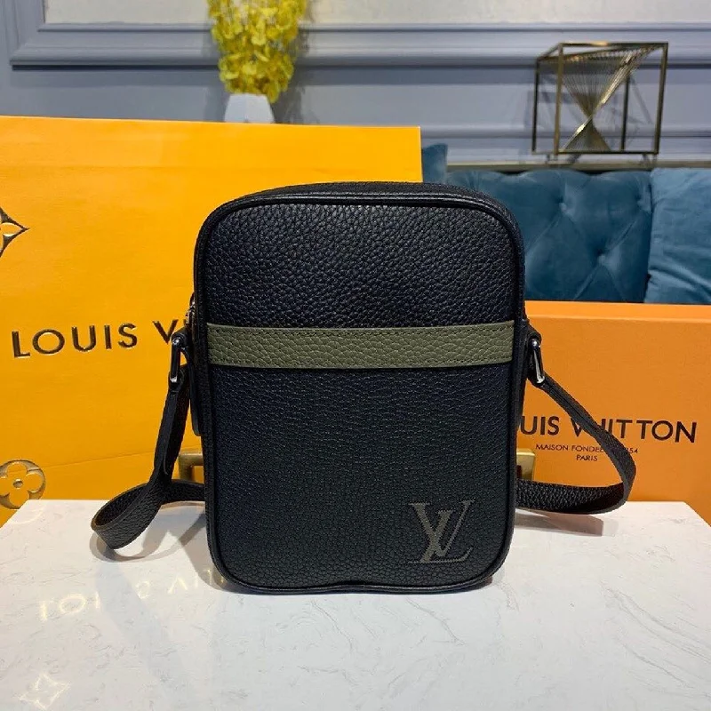 Louis Vuitton Danube Slim PM City Bag Taurillon Black For Men. Men-s Bags. Shoulder And Crossbody Bags 8.2in/20cm LV M55164