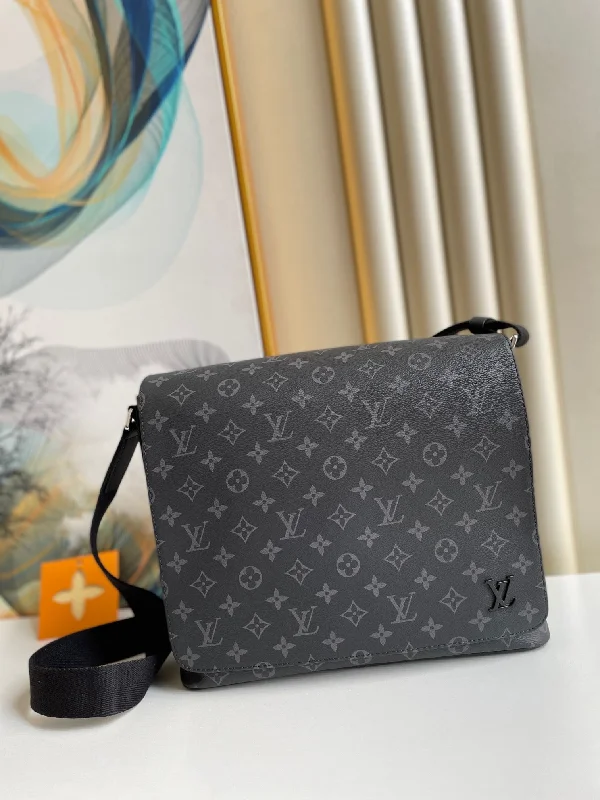 Louis Vuitton District MM Monogram Eclipse Canvas For Men. Men-s Bags. Shoulder And Crossbody Bags 12.2in/31cm LV M44001