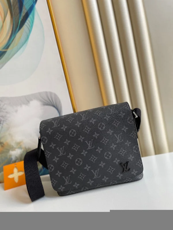 Louis Vuitton District PM Monogram Eclipse Canvas For Men. Men-s Bags. Shoulder And Crossbody Bags 9.8in/25cm LV M44000