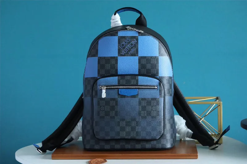 Louis Vuitton Josh Backpack Damier Graphite Giant Blue For Men. Men-s Bags 40cm LV N40402