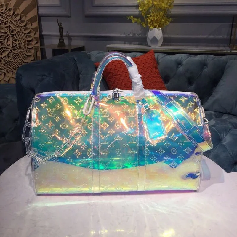 Louis Vuitton Keepall Bandouliere 50 Monogram PVC Iridescent Prism By Virgil Abloh For Men. Men-s Bags. Travel Bags 19.7in/50cm LV M53271