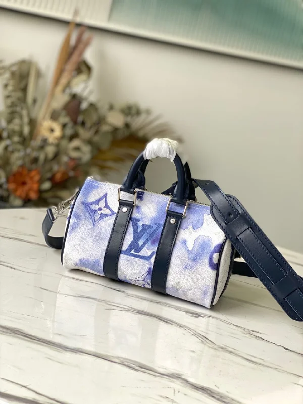 Louis Vuitton Keepall XS Monogram Watercolor Blue Canvas By Virgil Abloh For Men. Men-s Bags. Shoulder And Crossbody Bags 8.3in/21cm LV M45761