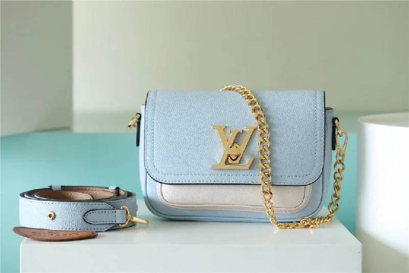 Louis Vuitton Lockme Tender Light Blue For Women. Women-s Handbags. Shoulder And Crossbody Bags 7.5in/19cm LV