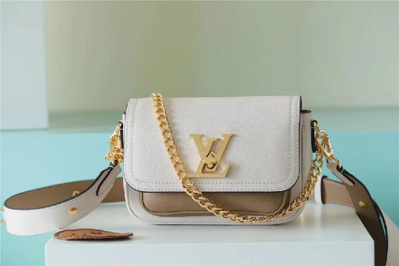 Louis Vuitton Lockme Tender White For Women. Women-s Handbags. Shoulder And Crossbody Bags 7.5in/19cm LV