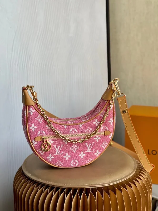 Louis Vuitton Loop Denim Pink For Women. Women-s Handbags. Shoulder Bags 9.1in/23cm LV