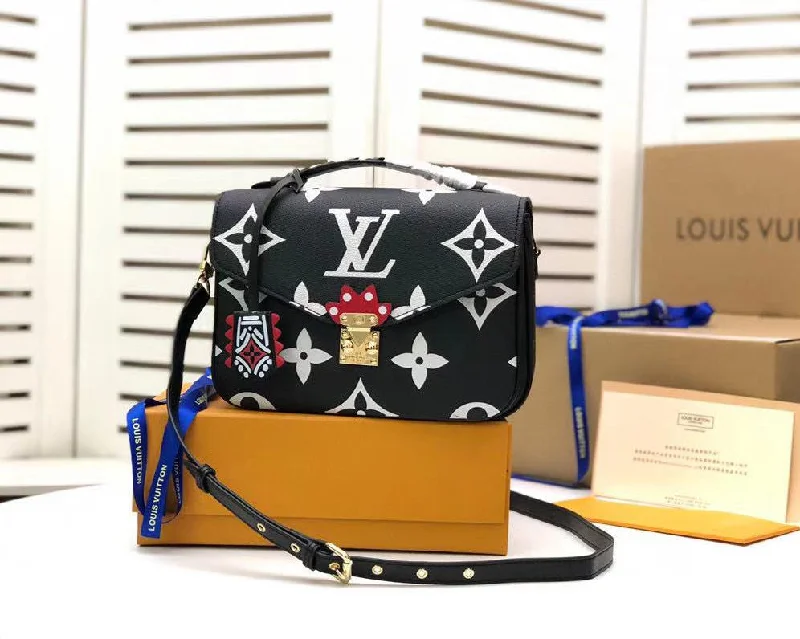 Louis Vuitton LV Crafty Pochette Metis Monogram Empreinte Black For Women. Women-s Handbags. Shoulder And Crossbody Bags 9.8in/25cm LV M45385