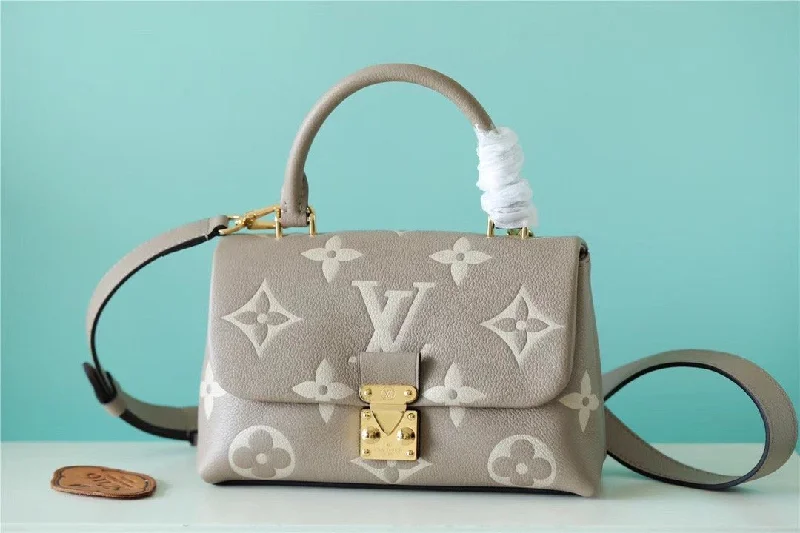 Louis Vuitton Madeleine BB Monogram Empreinte Dove Gray/ Creme Beige For Women. Women-s Handbags. Shoulder and Crossbody Bags 9.4in/24cm LV