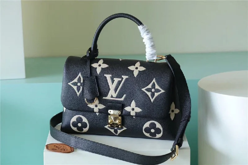 Louis Vuitton Madeleine MM Monogram Empreinte Black / Beige For Women. Women-s Handbags. Shoulder and Crossbody Bags 11.8in/30cm LV