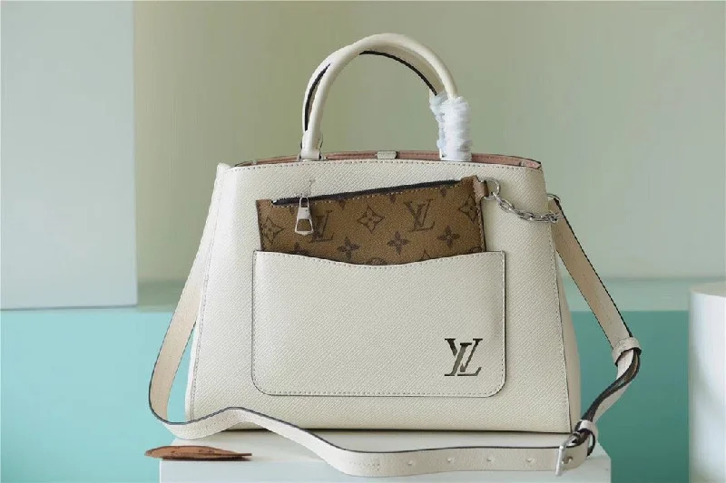 Louis Vuitton Marelle Tote MM Epi White For Women. Women-s Handbags. Shoulder And Crossbody Bags 11.8in/30cm LV