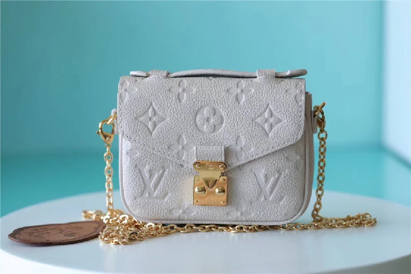 Louis Vuitton Micro Metis Monogram Empreinte Beige For Women. Women-s Handbags. Shoulder And Crossbody Bags 5.5in/14cm LV M81390