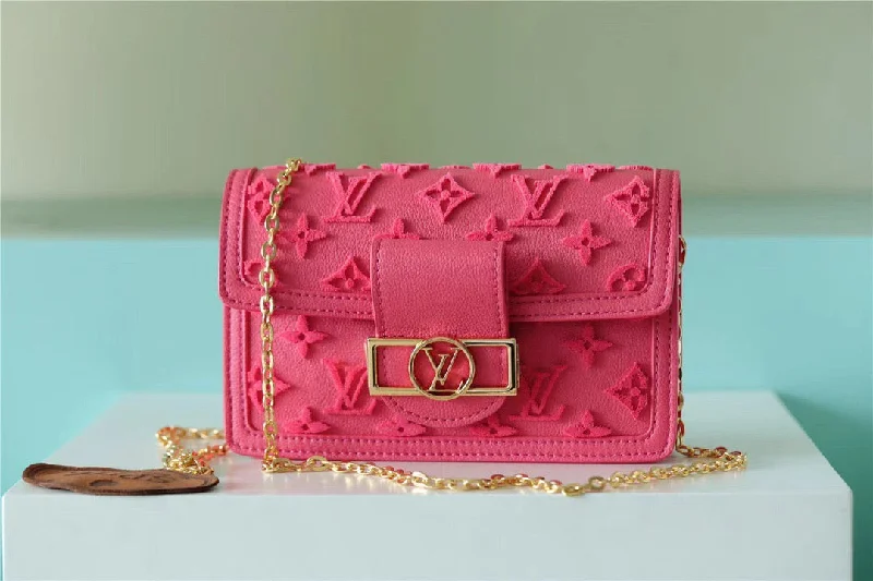 Louis Vuitton Mini Dauphine Monogram Fluo Pink For Women. Women-s Handbags. Shoulder And Crossbody Bags 18.5cm/7.3in LV M20747