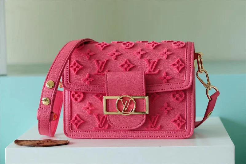 Louis Vuitton Mini Dauphine Monogram Fluo Pink For Women. Women-s Handbags. Shoulder And Crossbody Bags 7.9in/20cm LV M20747