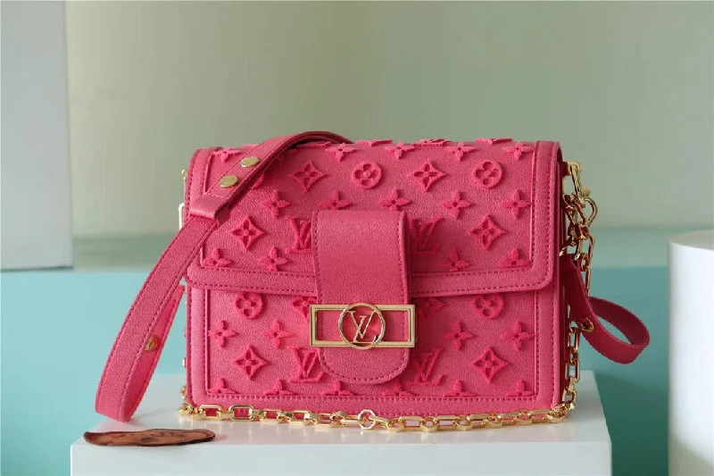 Louis Vuitton Mini Dauphine Monogram Fluo Pink For Women. Women-s Handbags. Shoulder And Crossbody Bags 9.8in/25cm LV M20747