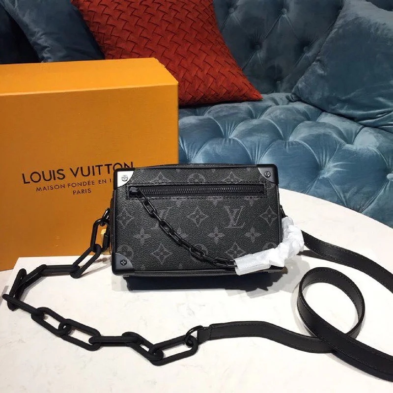 Louis Vuitton Mini Soft Trunk Monogram Eclipse Canvas By Virgil Abloh For Men. Men-s Bags 7.3in/18.5cm LV M44735