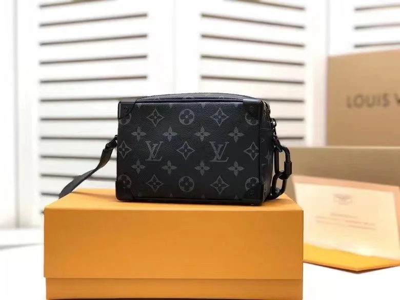 Louis Vuitton Mini Soft Trunk Monogram Eclipse Canvas By Virgil Abloh For Men. Men-s Bags. Shoulder And Crossbody Bags 7.3in/18.5cm LV M44735