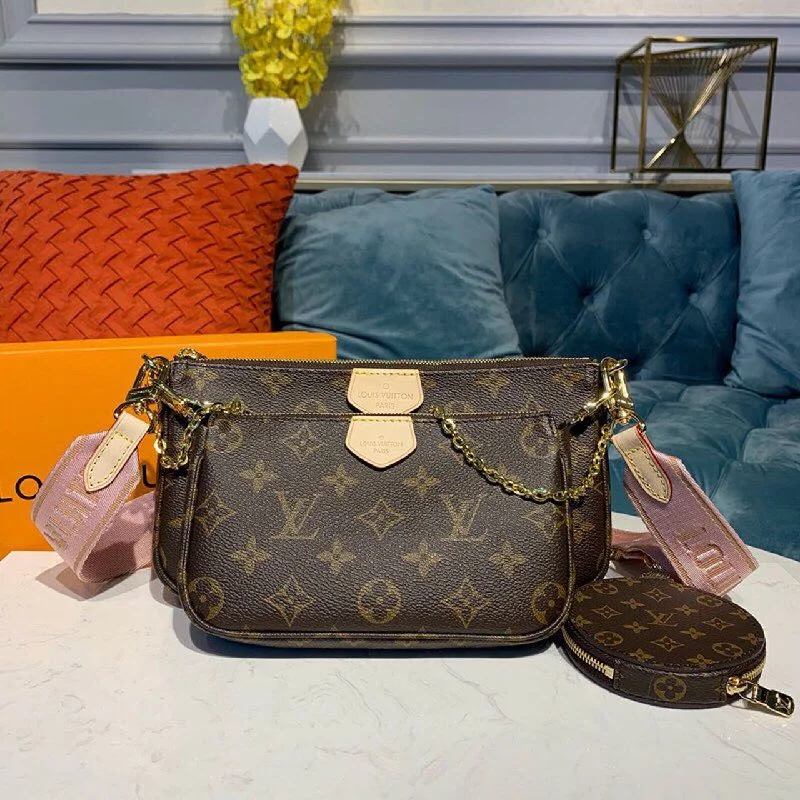 Louis Vuitton Multi Pochette Accessoires Bags Monogram Canvas Fall/Winter Collection M44840.  Rose Clair