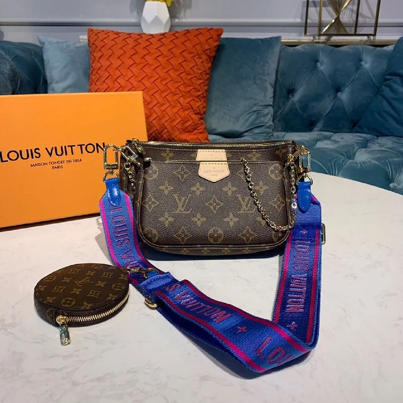 Louis Vuitton Multi Pochette Accessoires Monogram Canvas Blue For Women. Women-s Handbags. Shoulder And Crossbody Bags 9.4in/24cm LV