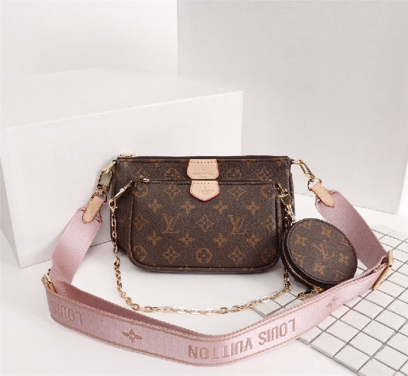 Louis Vuitton Multi Pochette Accessoires Monogram Canvas Pink For Women. Women-s Handbags. Shoulder And Crossbody Bags 9.4in/24cm LV M44840