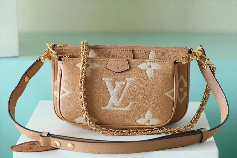 Louis Vuitton Multi Pochette Accessoires Monogram Empreinte Arizona Beige / Cream For Women. Women-s Handbags. Shoulder And Crossbody Bags 9.8in/25cm LV M45983