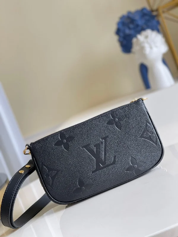 Louis Vuitton Multi Pochette Accessoires Monogram Empreinte Black For Women. Women-s Handbags. Shoulder And Crossbody Bags 9.8in/25cm LV M80399