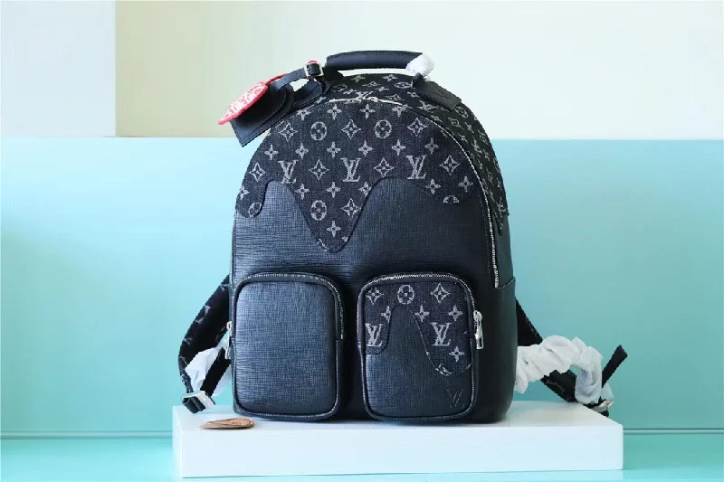 Louis Vuitton Multipocket Backpack Monogram Drip Black By Nigo For Men. Men-s Bags 40cm LV M45973