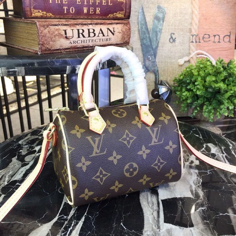 Louis Vuitton Nano Speedy Bag 16cm Monogram Canvas Spring/Summer Collection M61252.  Brown