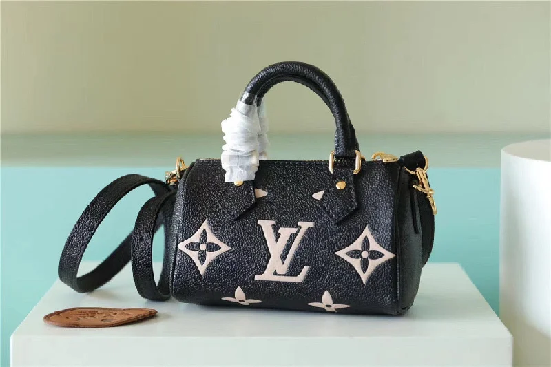 Louis Vuitton Nano Speedy Monogram Empreinte Arizona Beige/ Creme Beige For Women. Women-s Bags. Shoulder And Crossbody Bags 6.3in/16cm LV