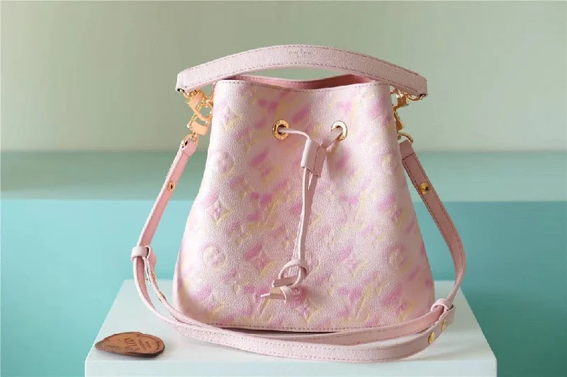 Louis Vuitton NeoNoe BB Monogram Empreinte Pink For Women. Women-s Handbags. Shoulder And Crossbody Bags 7.9in/20cm LV