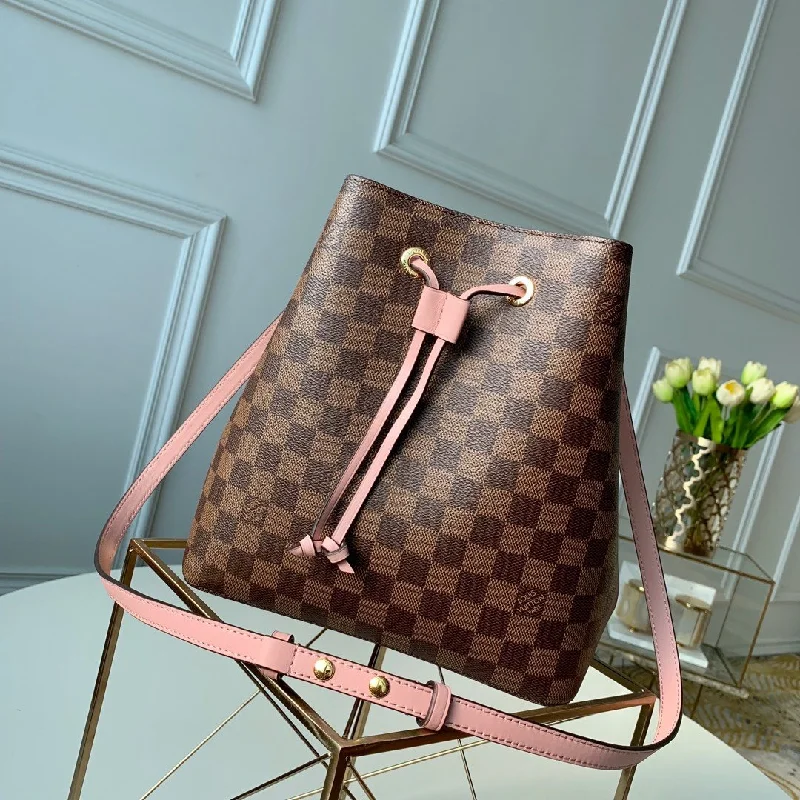 Louis Vuitton NeoNoe Bucket Bag Damier Ebene Canvas Venus Pink For Women. Women-s Handbags. Shoulder And Crossbody Bags 10.2in/26cm LV N40198