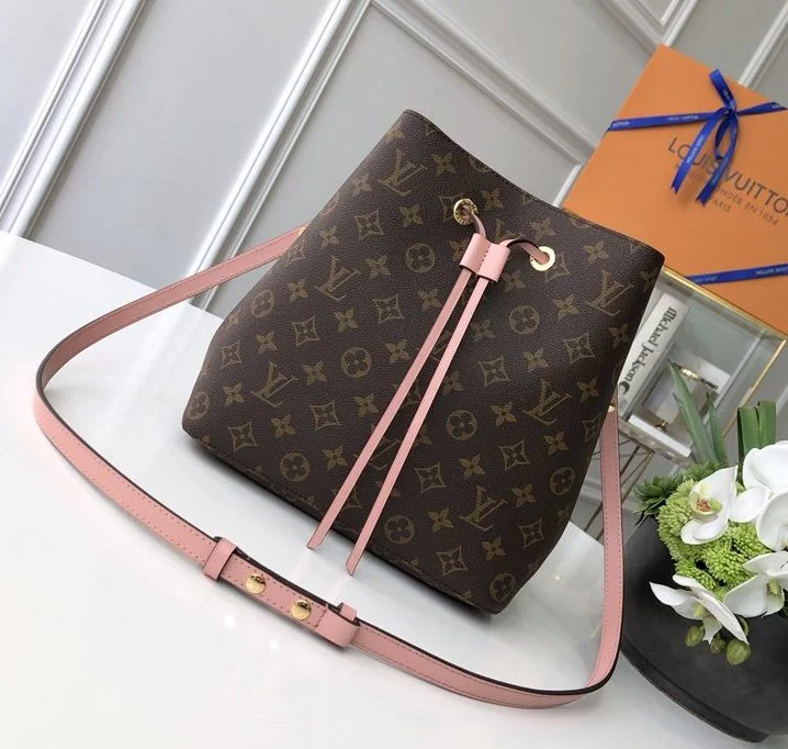 Louis Vuitton NeoNoe Bucket Bag MM Damier Azur Canvas Spring/Summer Collection N50042 Pink