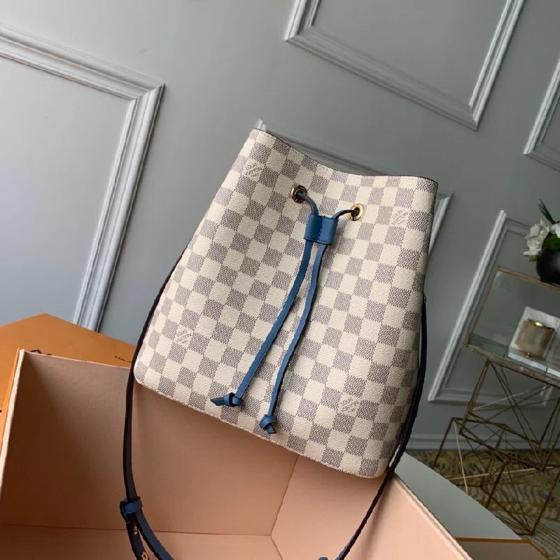 Louis Vuitton NeoNoe MM Bucket Bag Damier Azur Canvas Bleuet Blue For Women. Women-s Handbags. Shoulder And Crossbody Bags 10.2in/26cm LV N40153